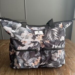 ESVAN Black mesh Floral Tote Bag